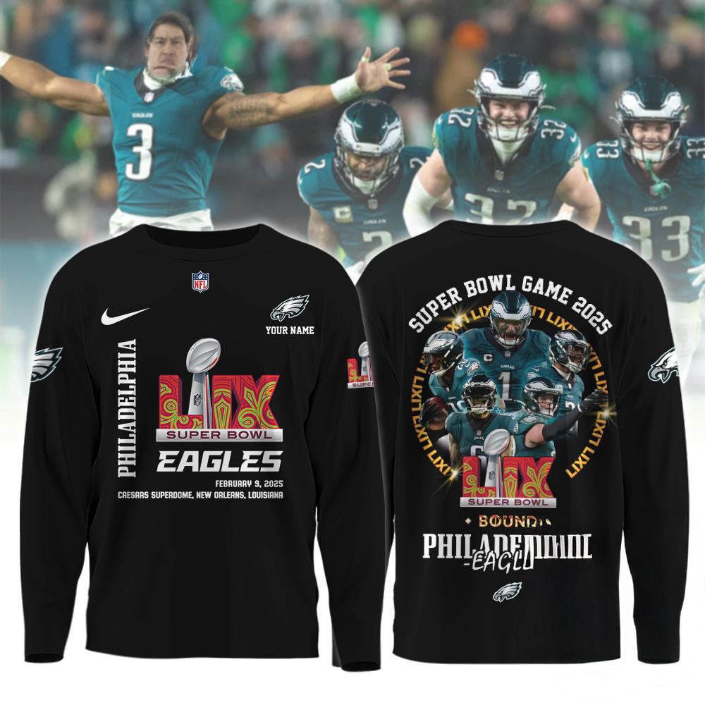Super Bowl LIX 2025 Philadelphia Eagles Team Sweatshirt Gifts For Football Lovers