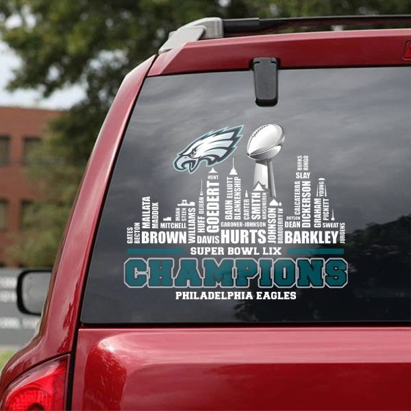 Super Bowl Lix Champions Philadelphia Eagles Car Sticker Unique Gifts For Football Lovers