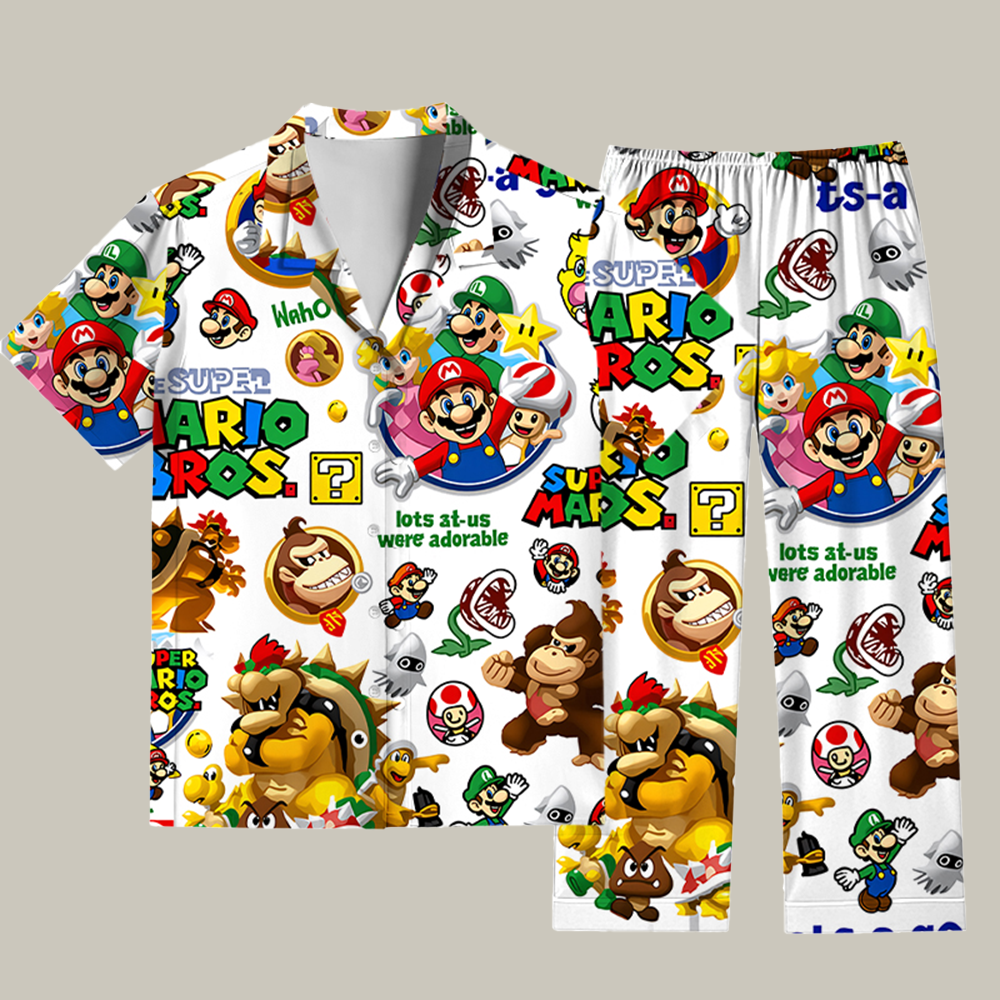 Super Mario Bros Pajama Set Cool Xmas Clothing Good Xmas Gifts For Her