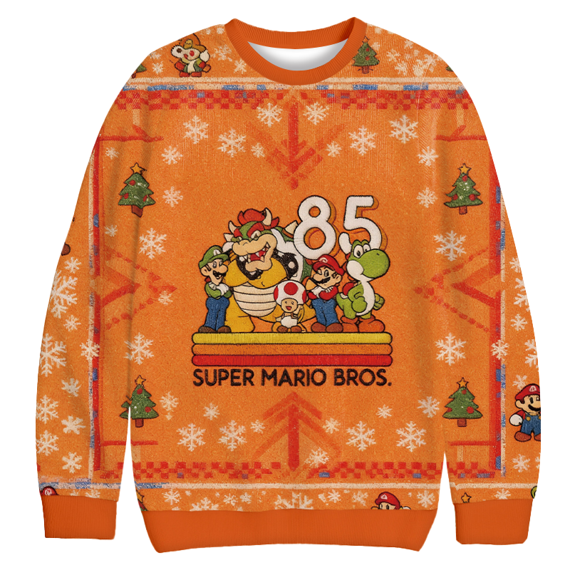 Super Mario Bros Retro Game Christmas Ugly Sweatshirt Christmas Gift For Friends Super Mario Bros Retro Game Christmas Ugly Sweatshirt Christmas Gift For Friends