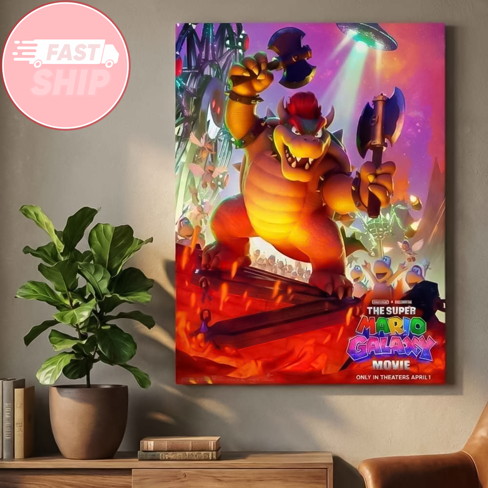 Super Mario Galaxy First Look At King Bowser Koopa New Poster April 1 2026 Merch Wall Art Poster