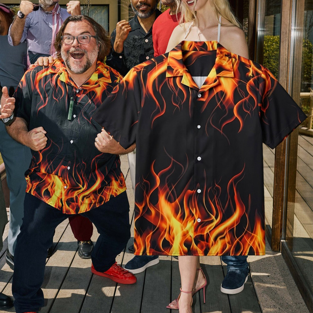 Super Mario Galaxy Movie Jack Black Flame Hawaiian Shirt 2026 Super Mario Movie Shirt Gift For Fans