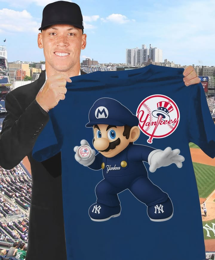 Super Mario NY New York Yankees T-Shirt Cute Gifts For Yankees Fans Mario Lovers For Him