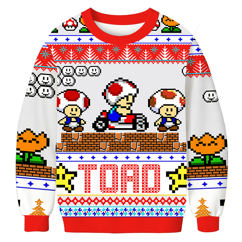 Super Mario Party Christmas Ugly Sweatshirt Christmas Cozy Winter Wear Gift Ideas