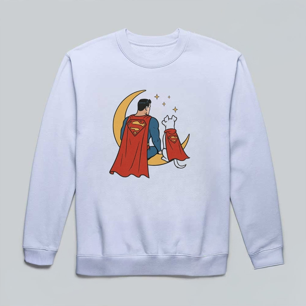 Superman And Flying Super Dog Krypto Sweatshirt Birthday Gift Ideas For Him Superman And Flying Super Dog Krypto Sweatshirt Birthday Gift Ideas For Him