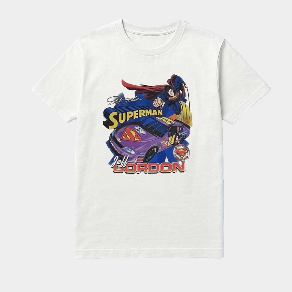 Superman X Jeff Gordon Nascar 90S Racing Signature Vintage Shirt