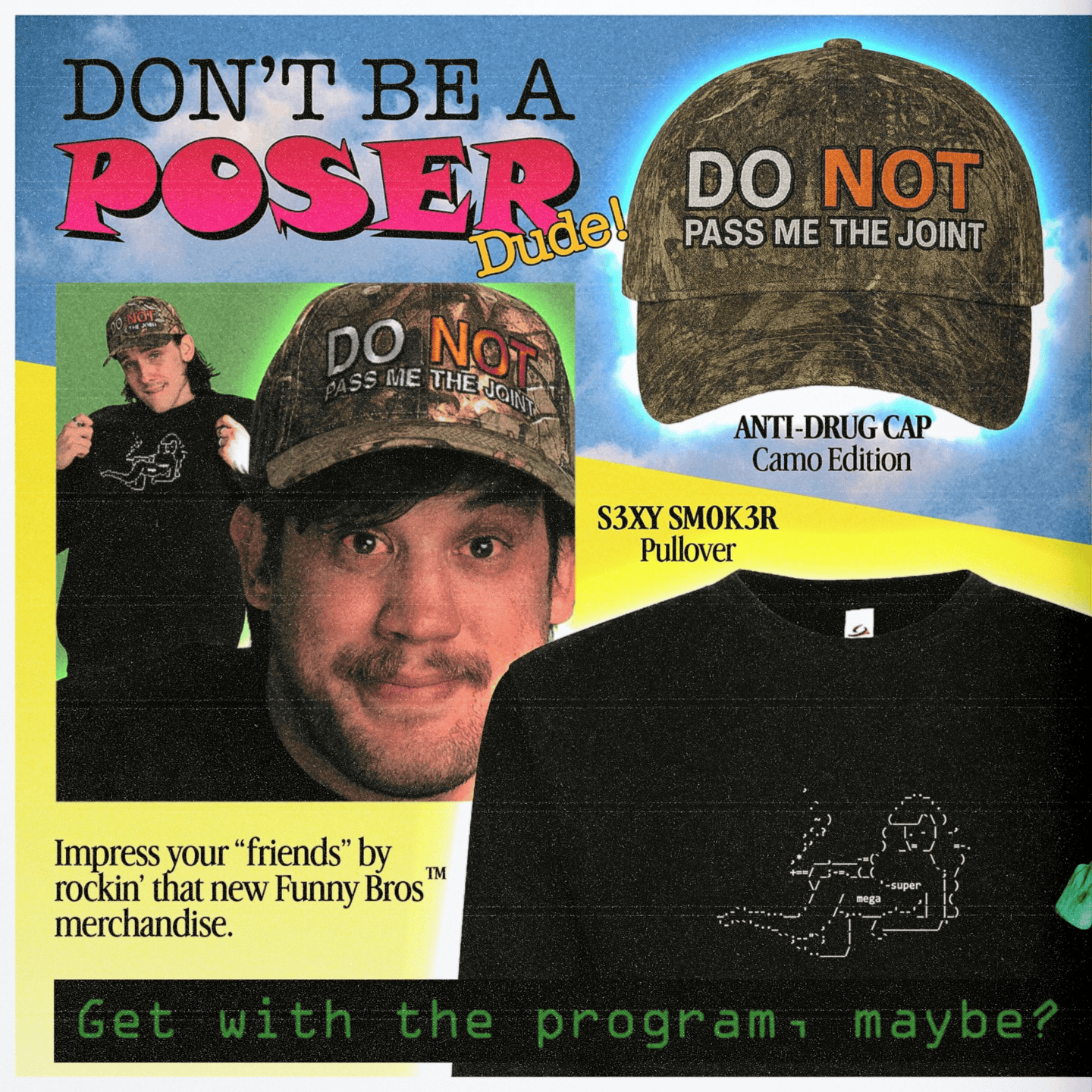 Supermega Merch Camo Anti-Drug Hat Do Not Pass Me The Joint Embroidered Hat Gifts For Dad