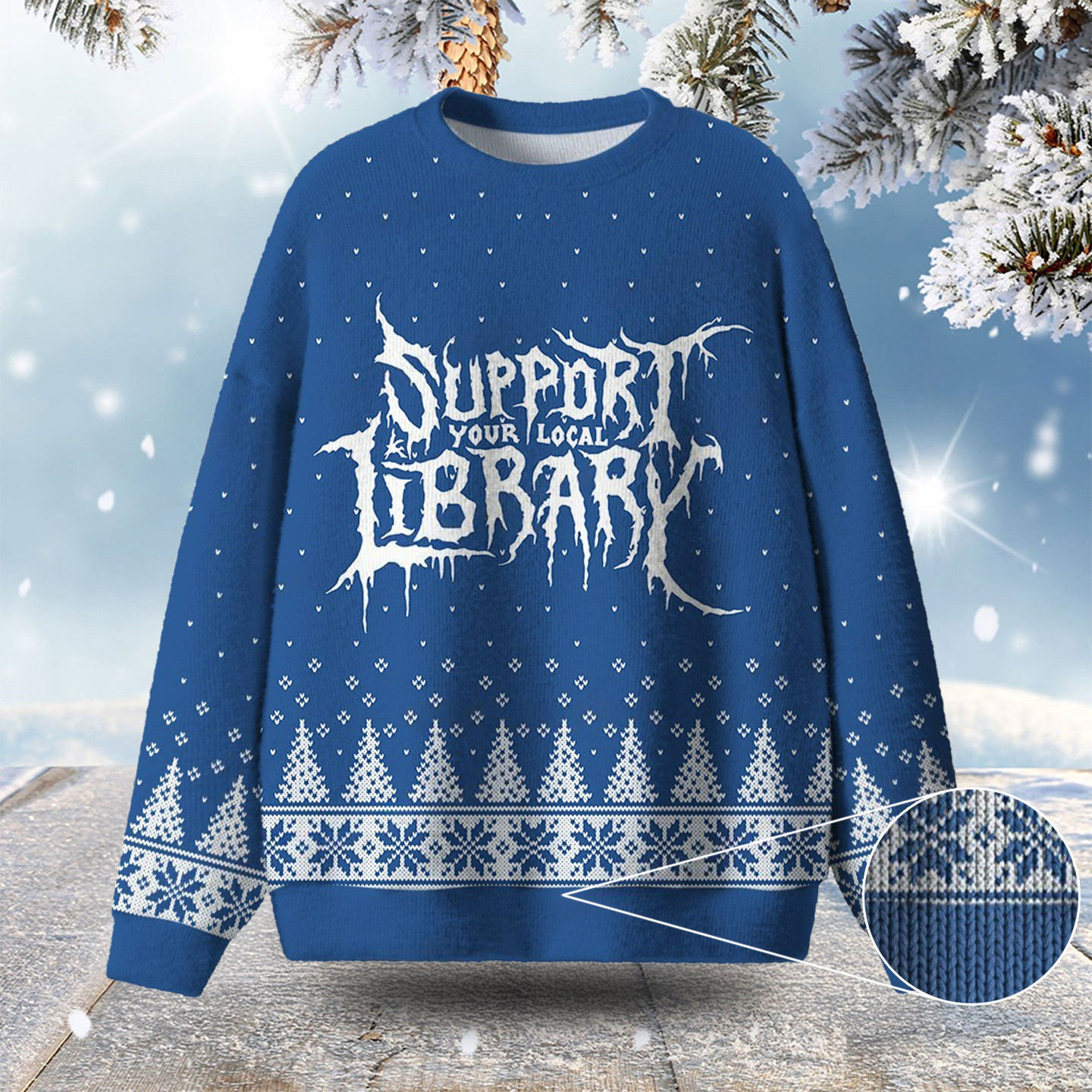 Support Your Local Library Ugly Christmas Sweater Winter Apparel Christmas Gifts For Her