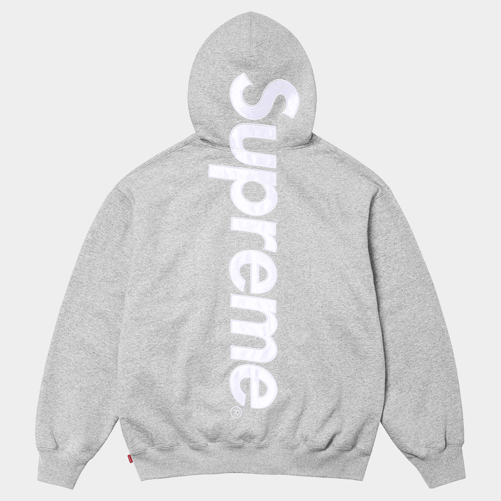Supreme Applique Hoodie Grey Birthday Presents For Friends