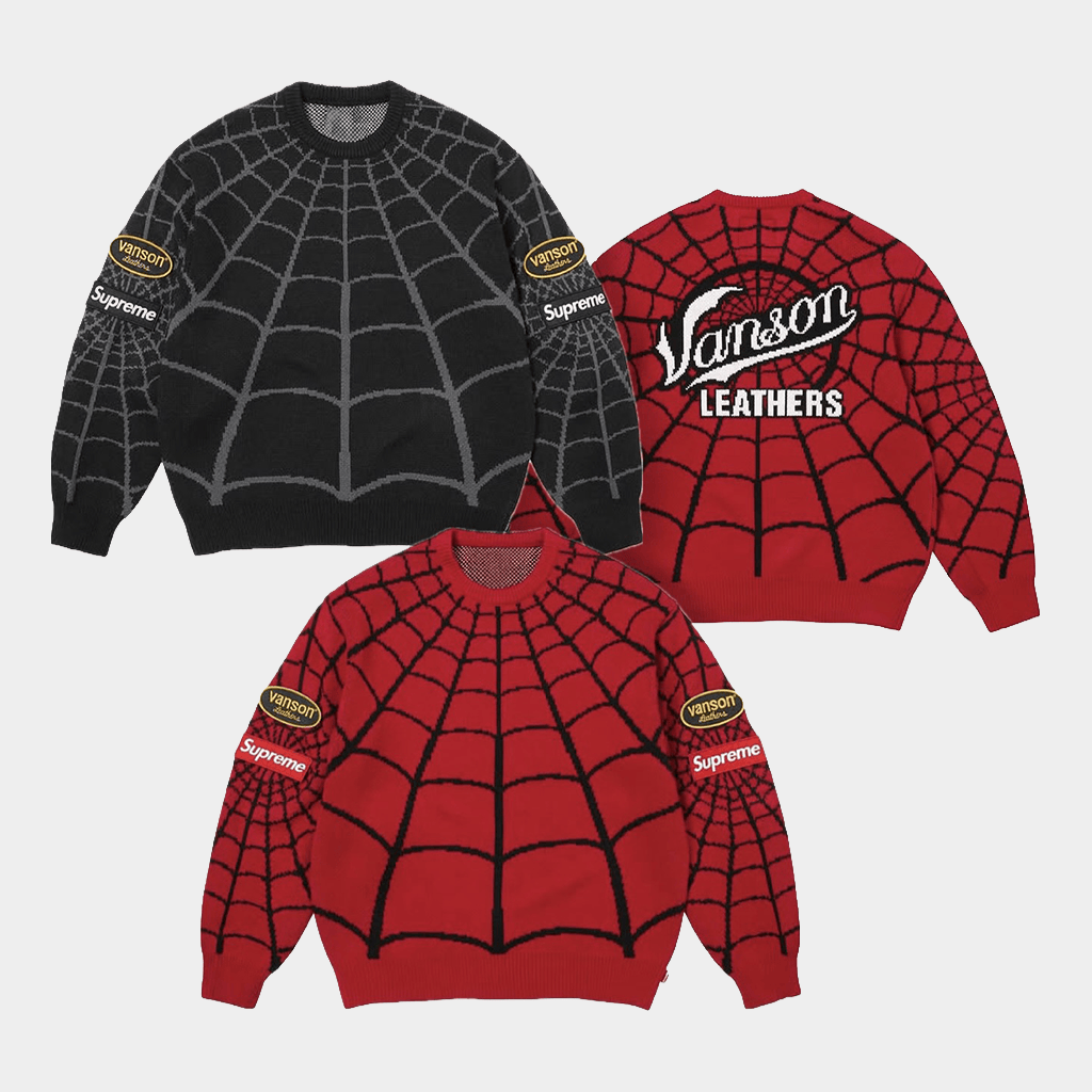 Supreme Spiderman Shirt 2026 Supreme x Spider Man Sweater Vanson Leathers Apparel Gifts