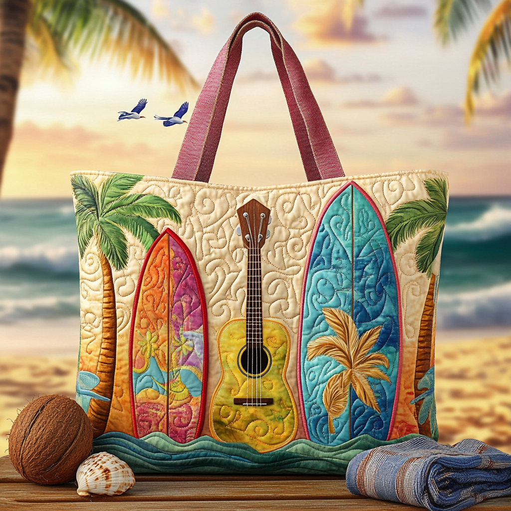 Surf and Sound Quilted Tote Bag Best Gift Ideas For Beach Lovers