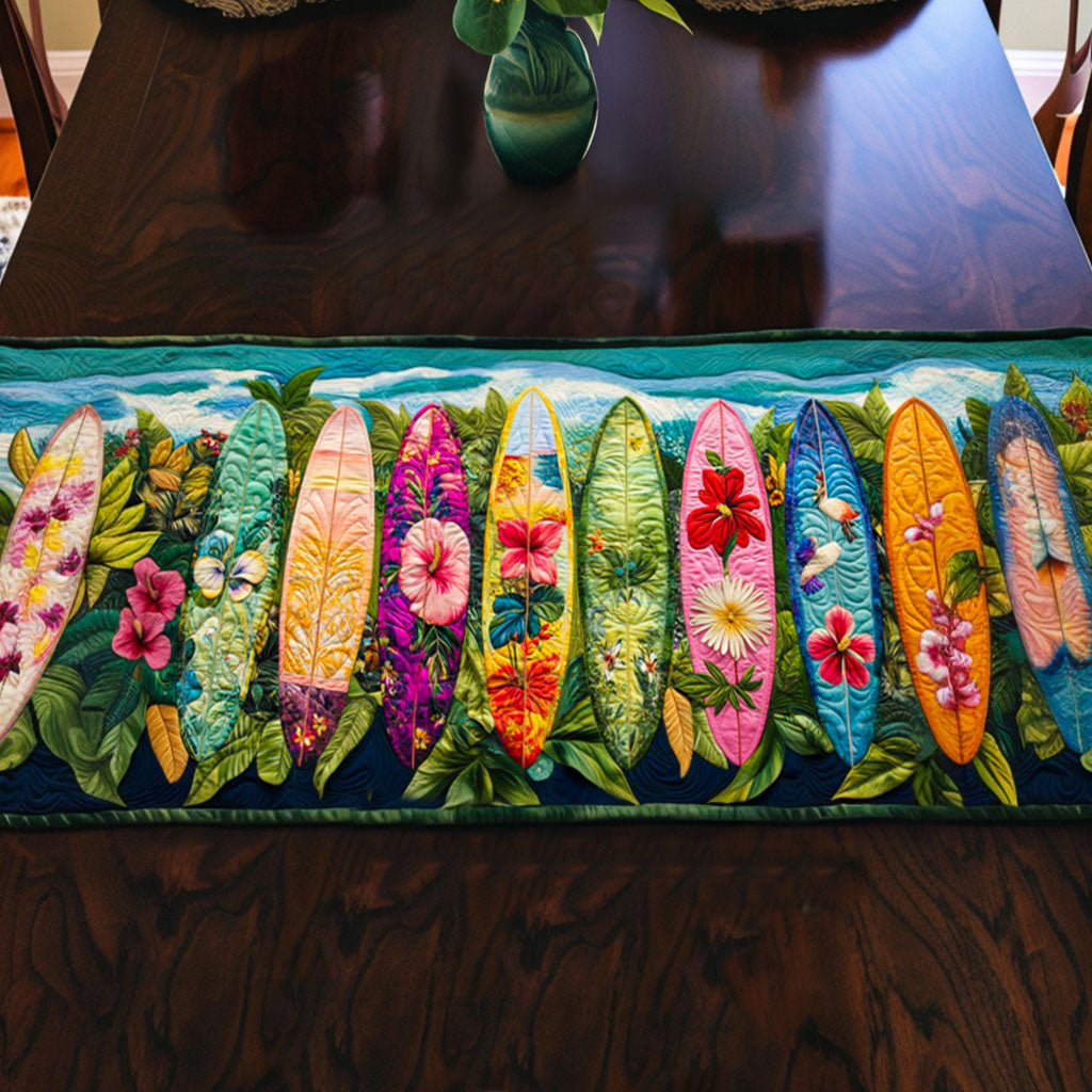 Surf Horizon Quilted Table Runner Beach Style Table Runner Gift Ideas For Surfers