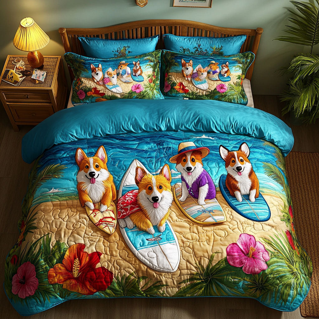 Surf Vibes Only Quilted Bedding Set Premium Comforter Set for Restful Nights