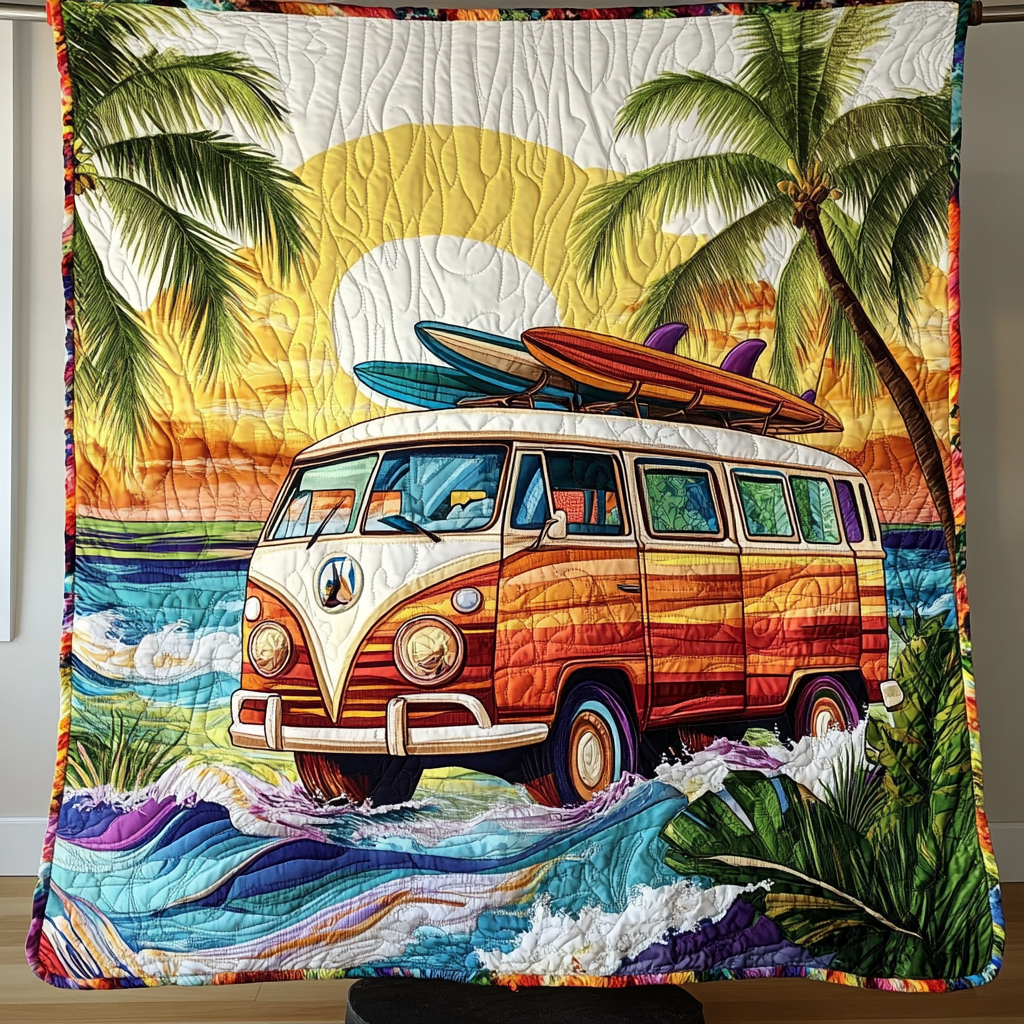 Surfer Dream Quilted Blanket Christmas Throw Blanket Best Gifts For Beach Lovers