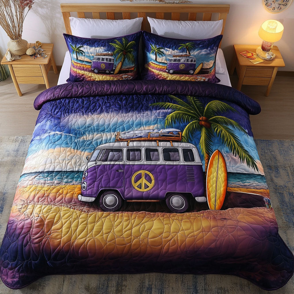 Surfer Paradise Quilted Bedding Set Perfect Bedding Gift Set for Holiday Celebrations
