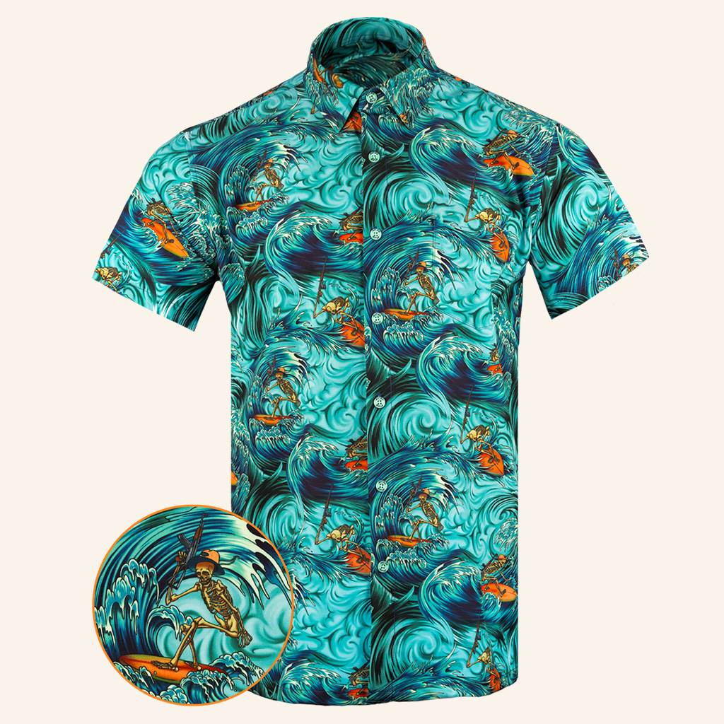 Surfs Up Teal Button Down Shirt Tactical Shirt Hawaii Style Birthday Gift For Husband Surfs Up Teal Button Down Shirt Tactical Shirt Hawaii Style Birthday Gift For Husband
