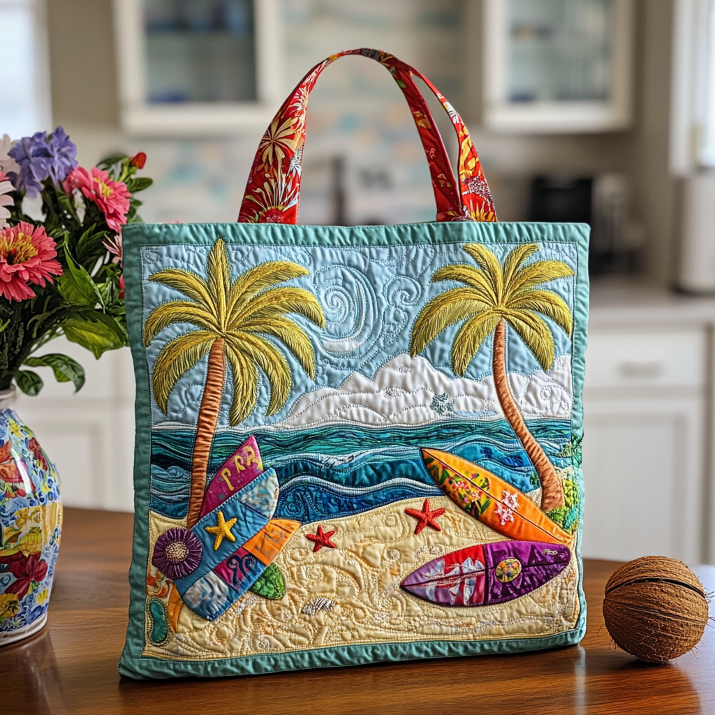 Surfside Day Quilted Tote Bag Presents For Beach Lovers