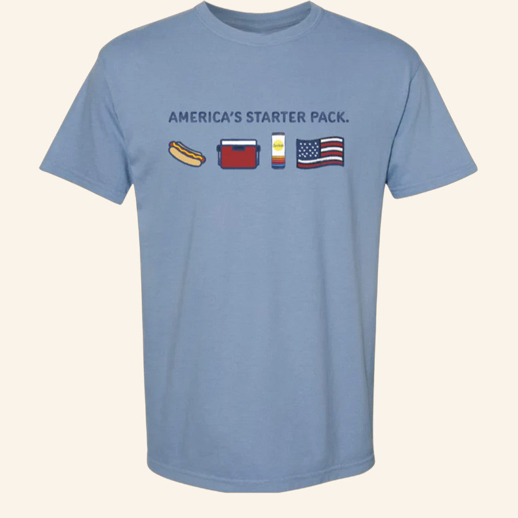 Surfside Merch Blue Surfside America's Starter Pack T-Shirt Gifts For Him Surfside Merch Blue Surfside America's Starter Pack T-Shirt Gifts For Him