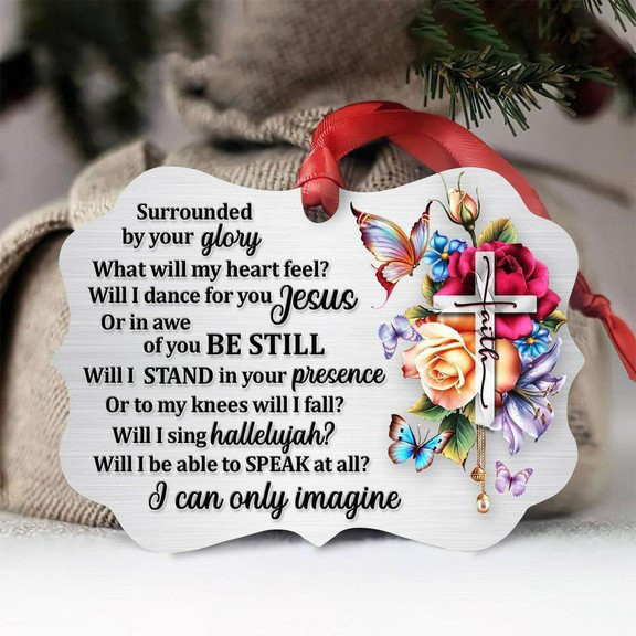 Surrounded By Glory Jesus Faith Christmas Ornament Hanging Tree Christian Christmas Ornament