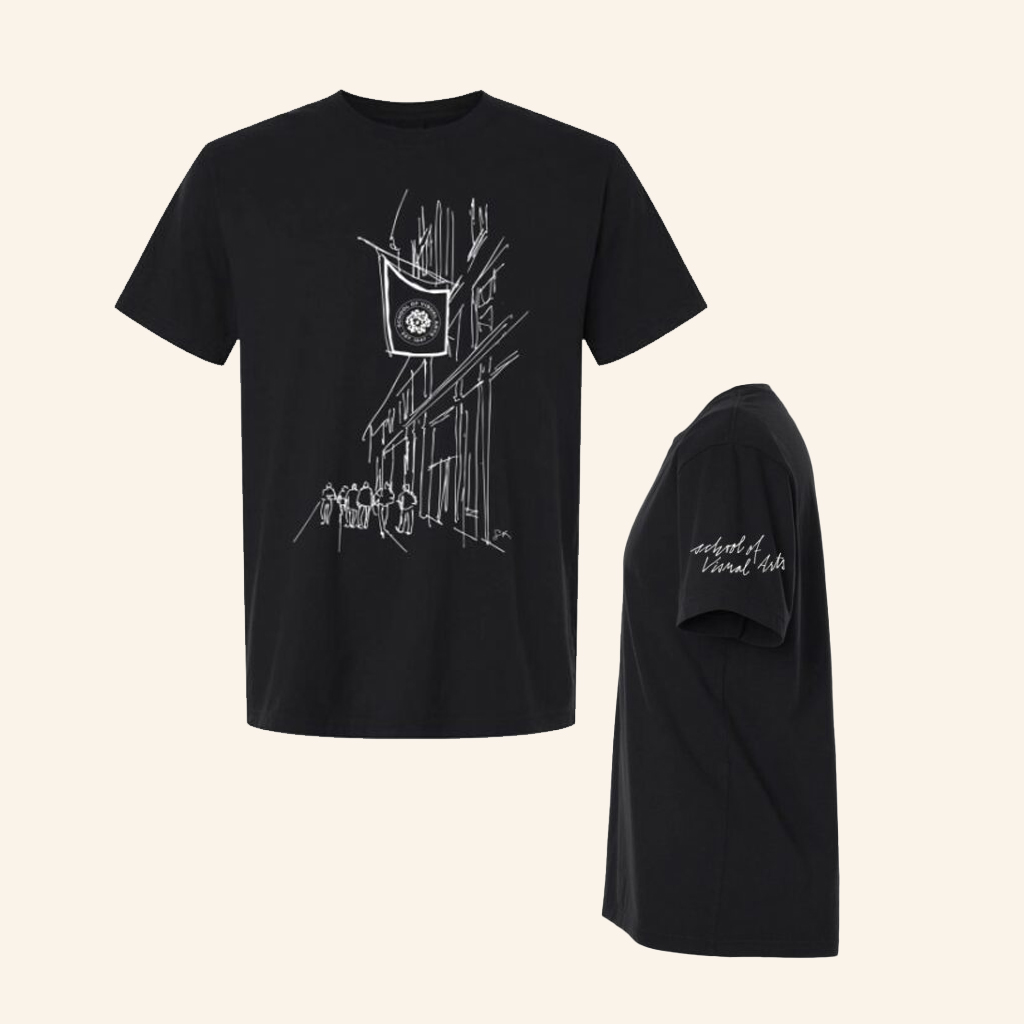 SVA Campus Merch George Tscherny's 209 East 23Rd Street Doodle T-Shirt Him Gifts SVA Campus Merch George Tscherny's 209 East 23Rd Street Doodle T-Shirt Him Gifts