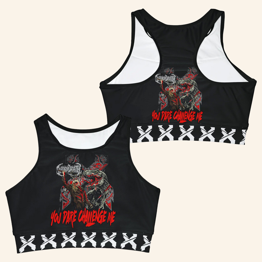 SVDDEN DEATH Merch Svdden Death Excison Sports Bra You Dare Challenge Me Bikini Sister Gifts