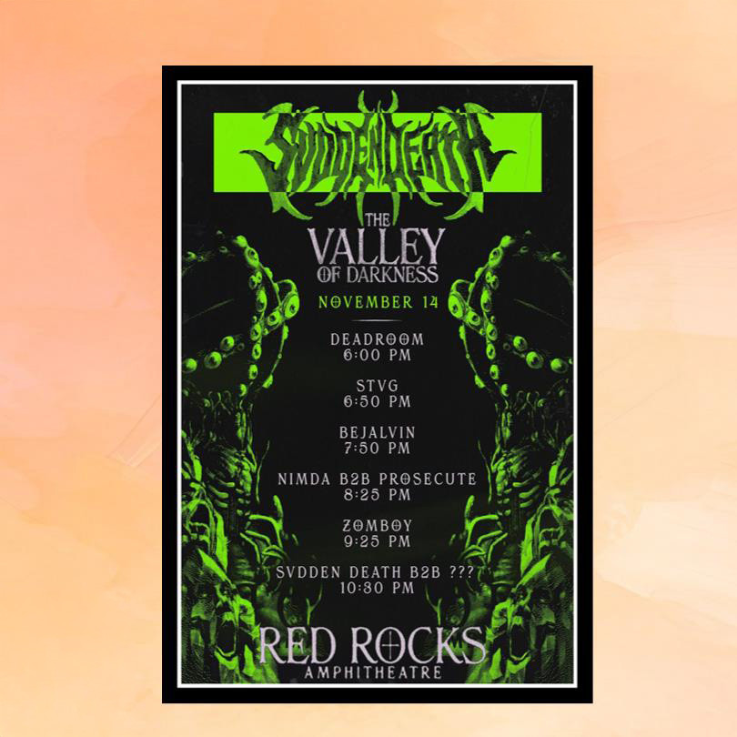 Svdden Death Morrison CO November 14 2025 Concert Poster Svdden Death Merch Home Decor