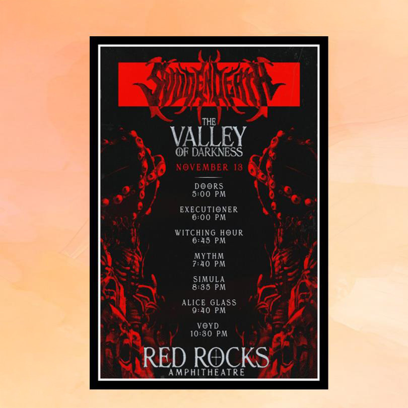 Svdden Death Red Rocks Amphitheatre November 13 2025 Concert Poster Svdden Death Merch