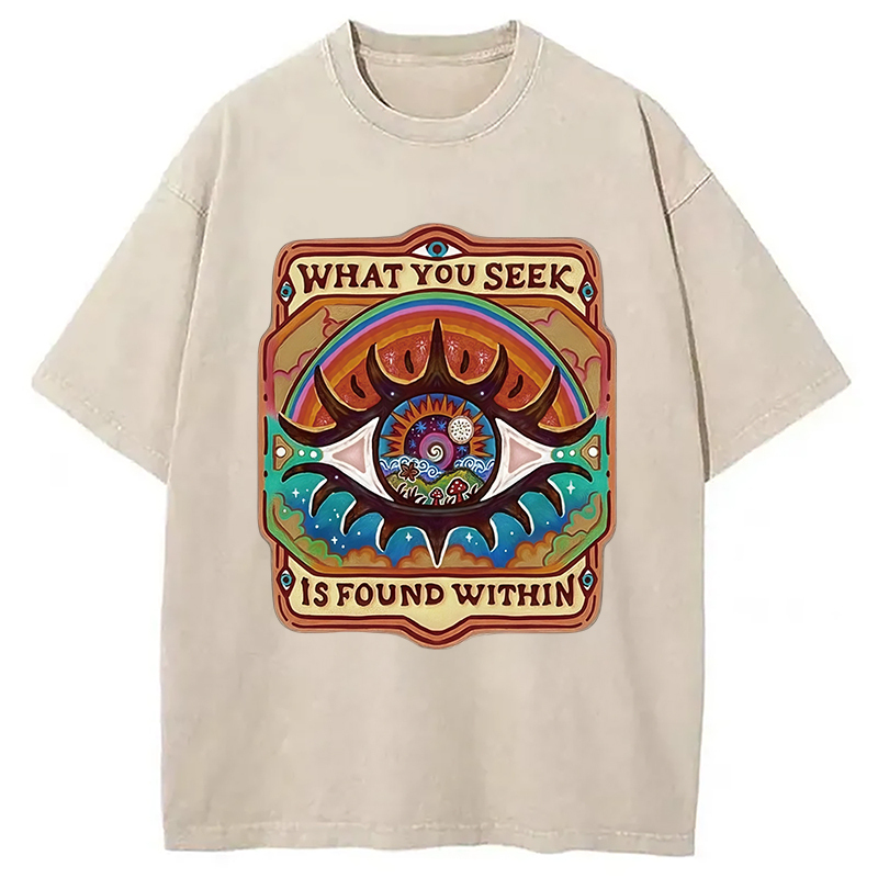 Swallowed By The Psychedelic World Washed T-Shirt Soft Comfortable Daily T Shirt Gifts For Best Friend