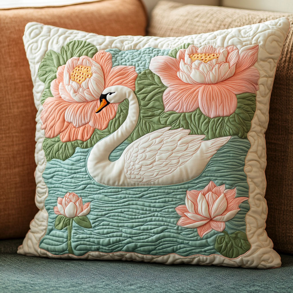 Swan Garden Quilt Pillow Case Thoughtful Pillowcase Gift for Housewarming