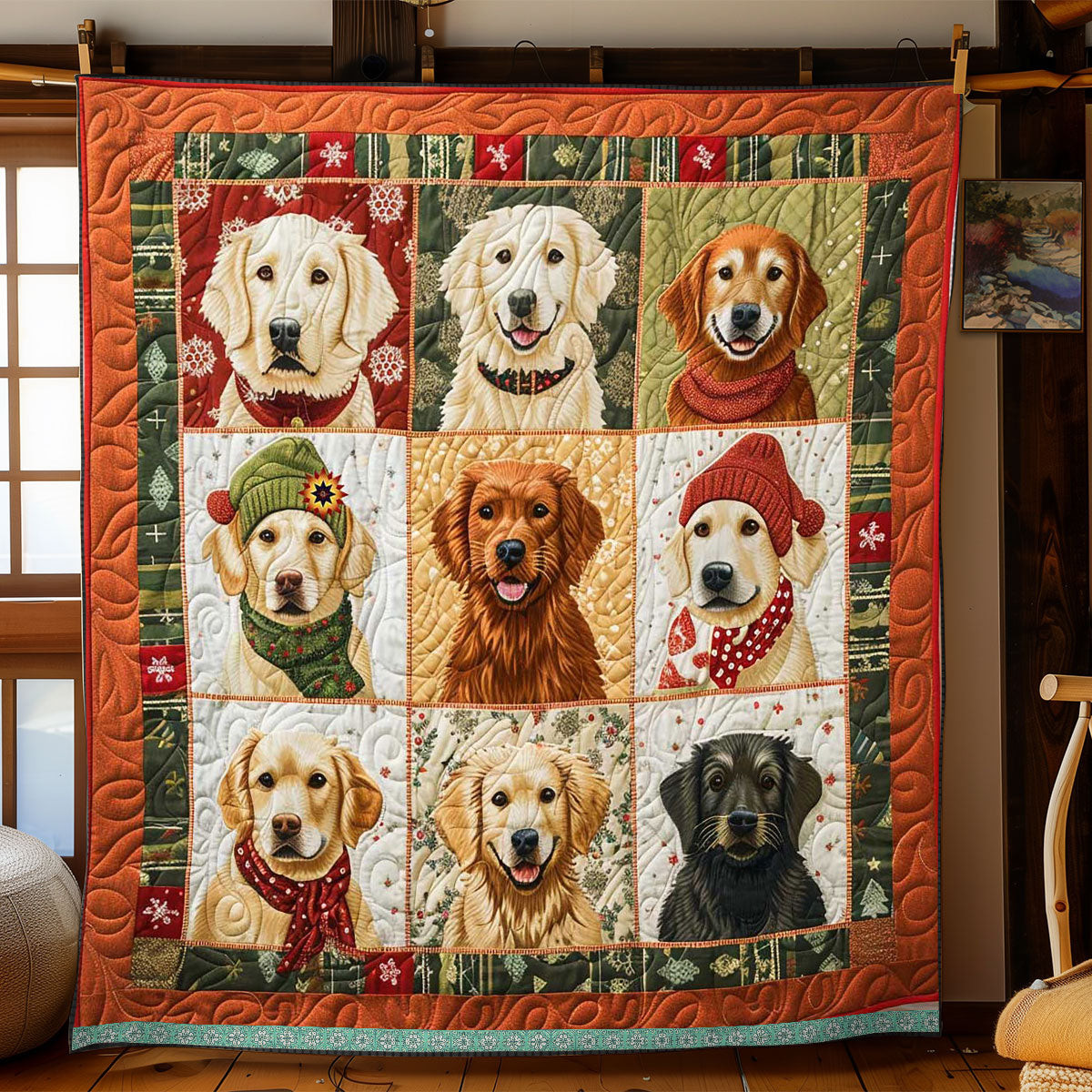 Sweater Golden Retriever Christmas Blanket Useful Gifts For Mom
