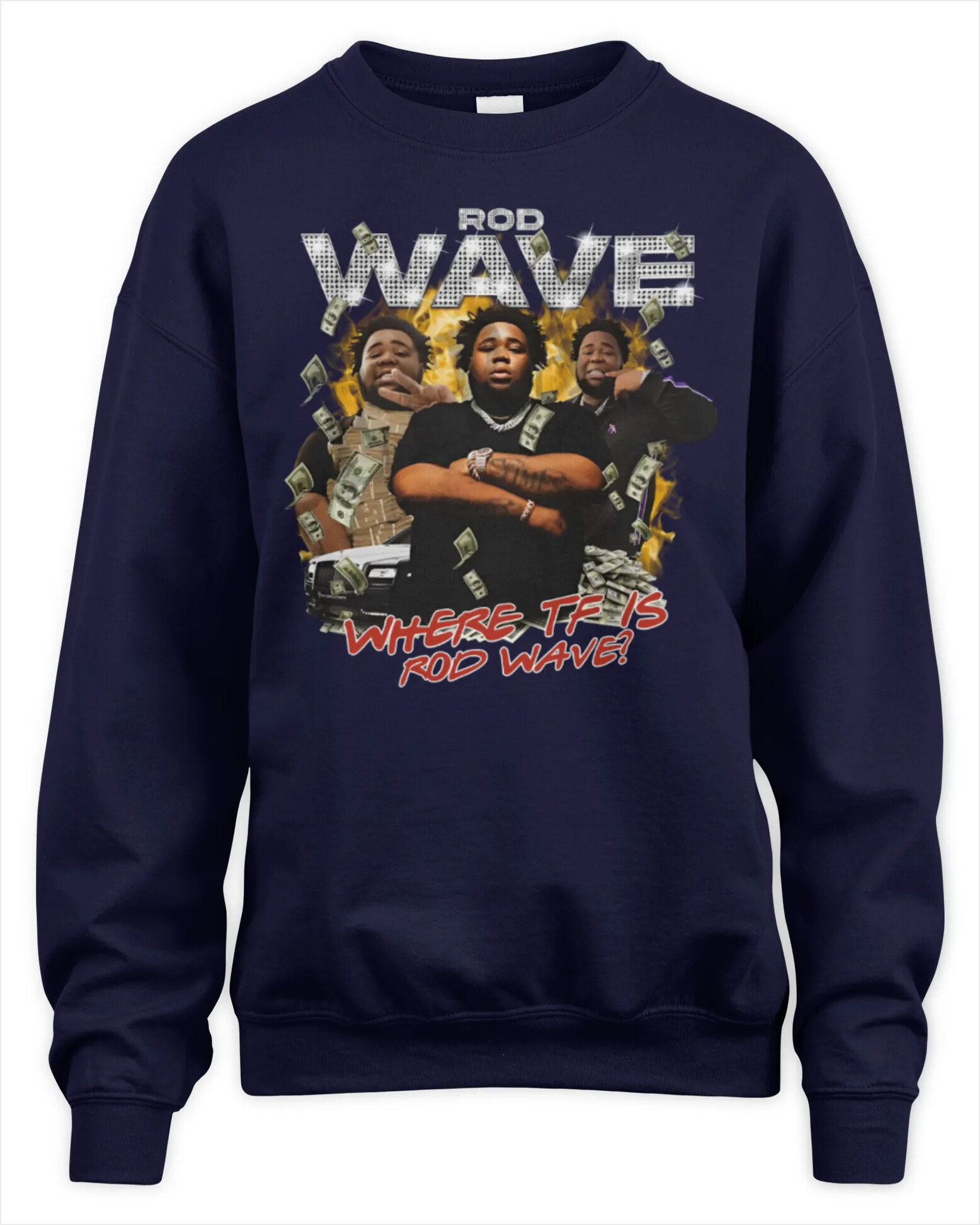 Sweatshirt Official Black Rod Wave Where Tf Is Rod Wave Photo Premium Sweaer Gifts For Friends