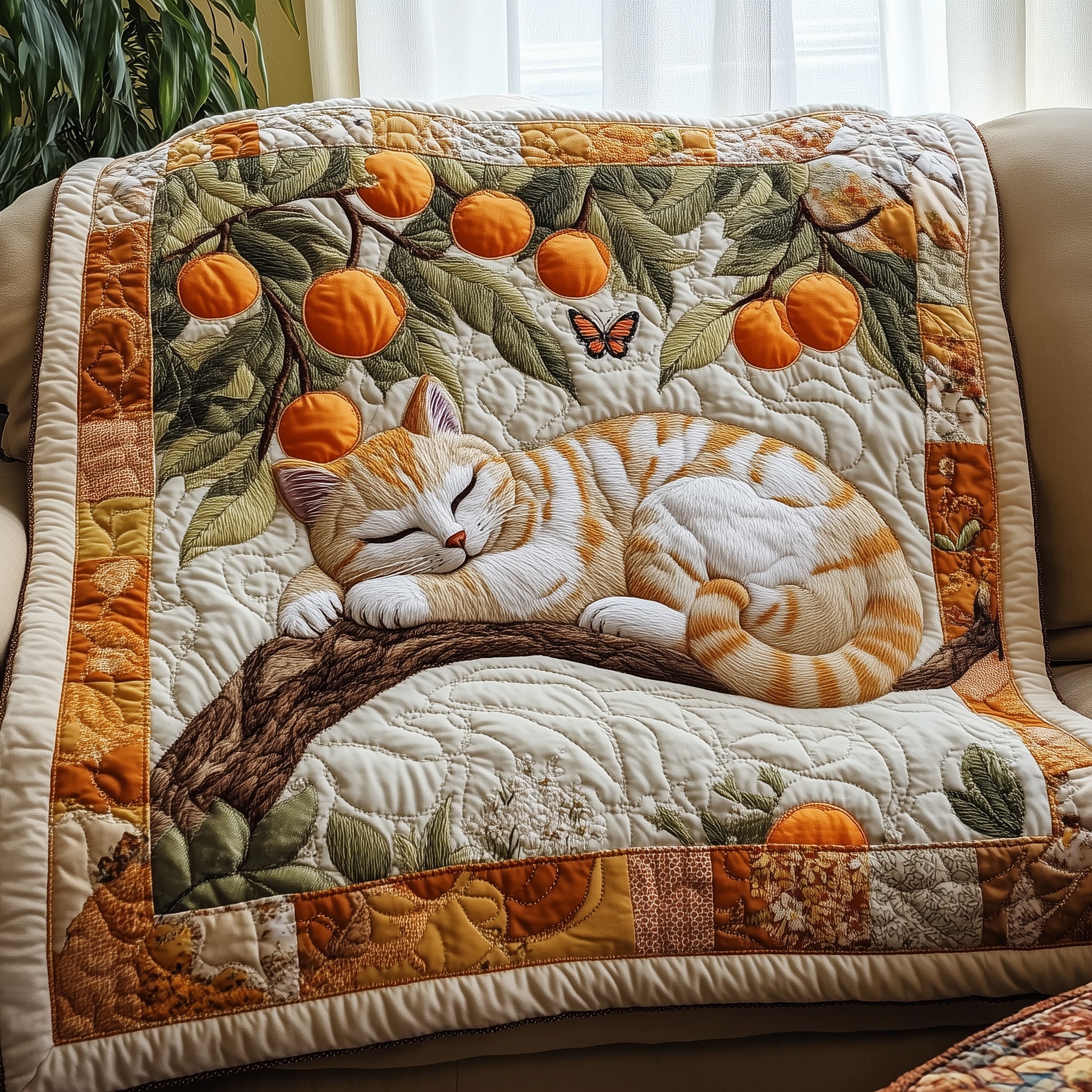 Sweet Apricot Nap Quilted Blanket Cute Bed BlanketBest Cat Gifts For Christmas