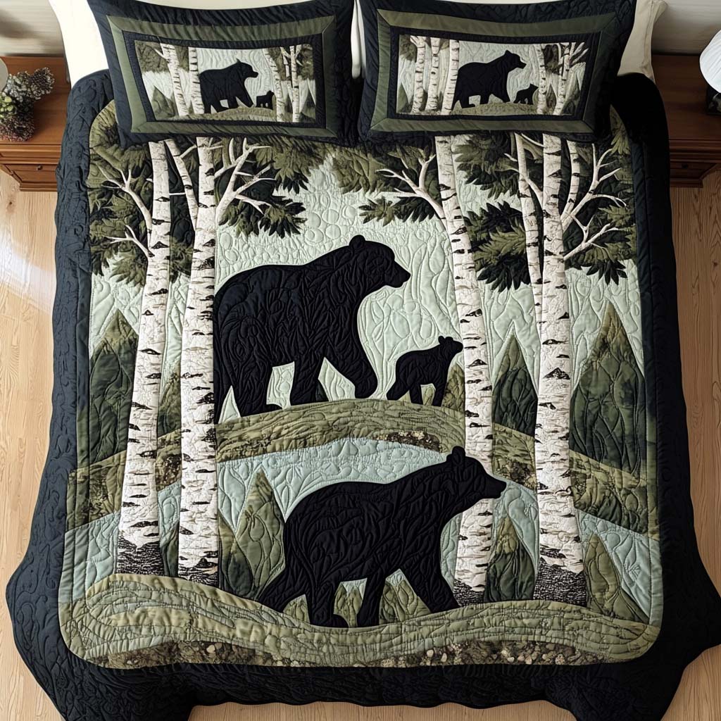 Sweet Bear Quilted Bedding Set Modern Bedding Set to Upgrade Your Bedroom