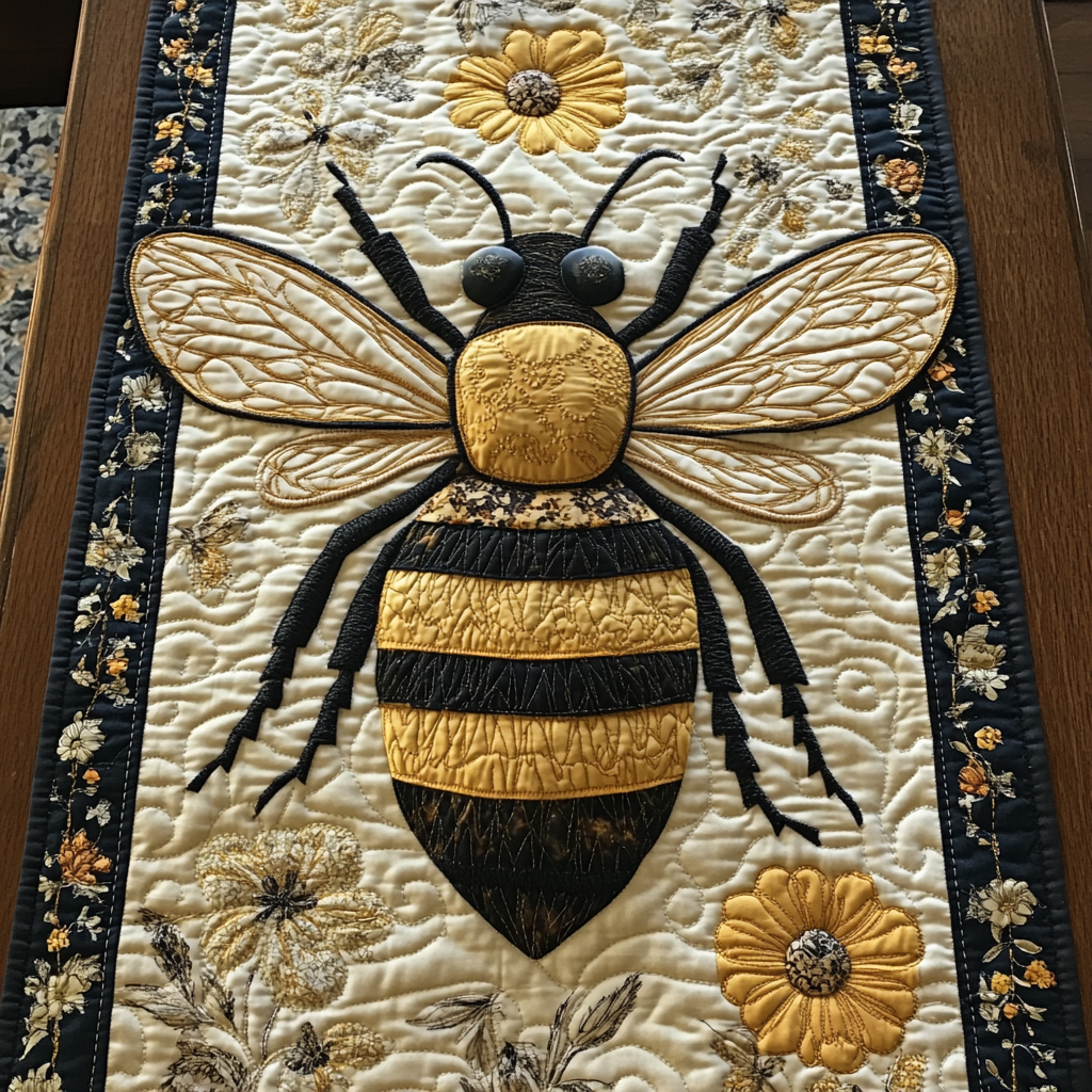 Sweet Bee Quilted Table Runner Dining Table Decor Ideas Bee Mothers Day Gifts