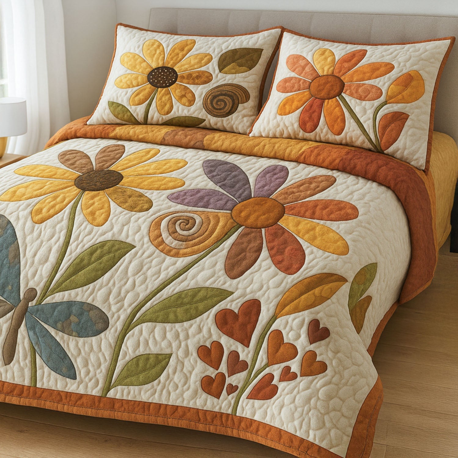 Sweet Blooms Quilted Bedding Set Bedroom Decorations Gifts For The Flower Lover
