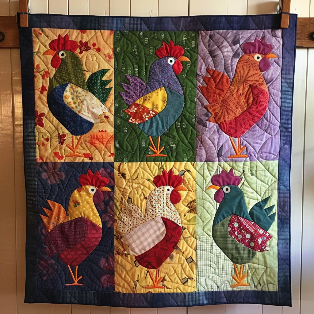 Sweet Chickens Quilted Blanket Gifts For Chicken Owners