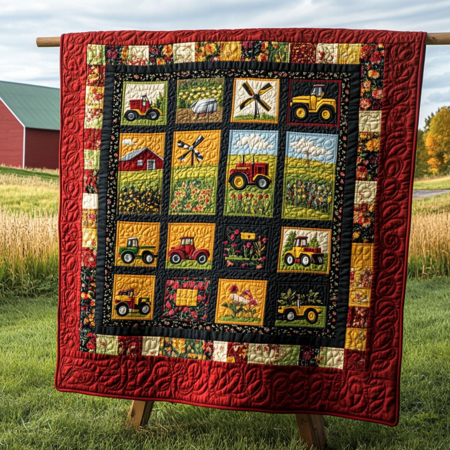 Sweet Country Life Quilted Blanket Home Bedding Decor Christmas Gifts For Farmers
