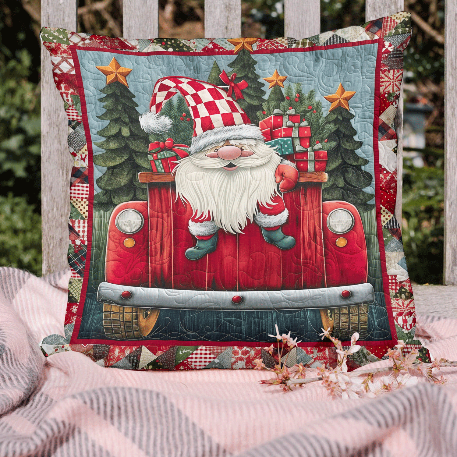 Sweet Gnome Pillow Case Merry Christmas Cushion Cover