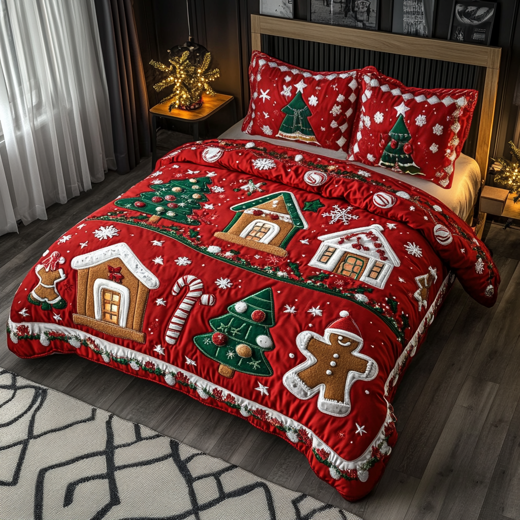 Sweet Haven Quilted Bedding Set Xmas Duvet Cover Set Best Christmas Gifts For Mom