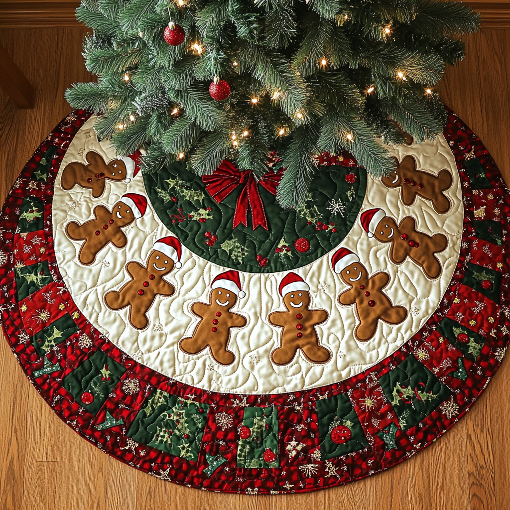 Sweet Holiday Treat Christmas Quilted Tree Skirt Holiday Merch That Completes Your Christmas Setup