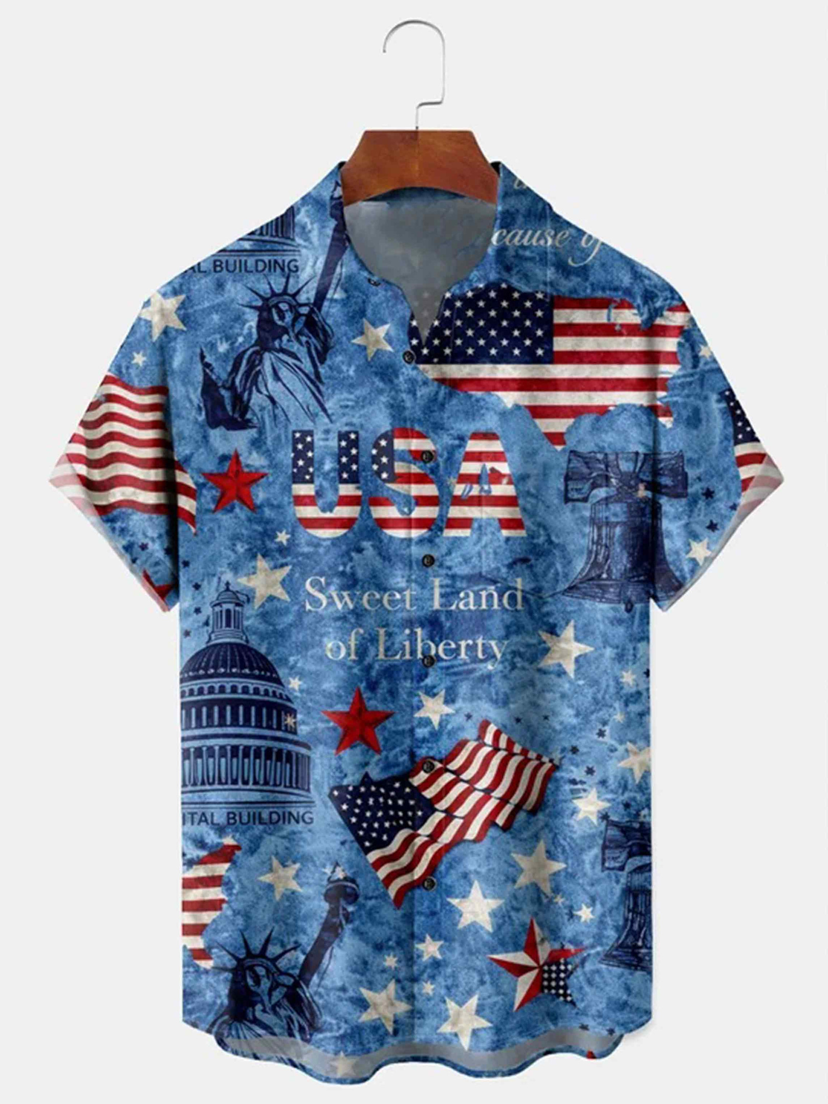Sweet Land Of Liberty Button Shirt America's 250th Anniversary Clothing Gift For Patriots