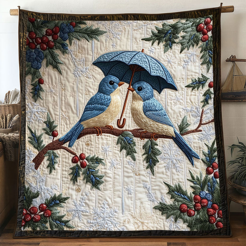 Sweet Pair Bluebird Quilt Soft Quilt Blanket Gift for Comfortable Nights