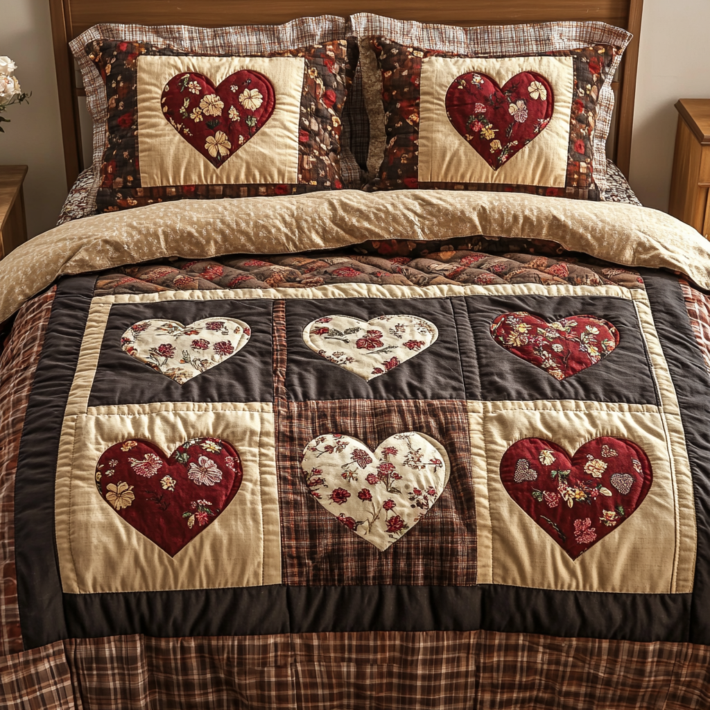 Sweet Stitch Quilted Bedding Set Soft Bed Sheet and Pillowcase Set for Relaxing Nights