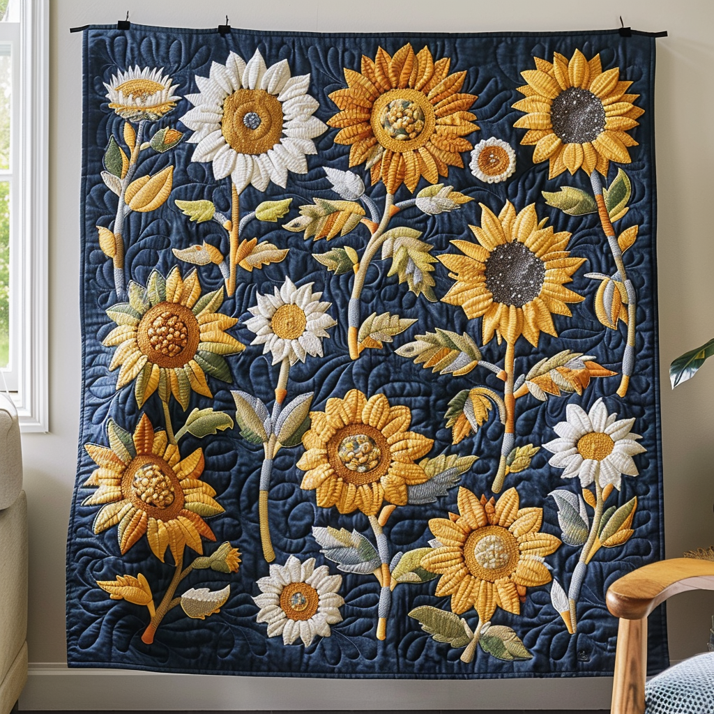Sweet Sunflowers Quilted Blanket Sunflower Gifts For Women