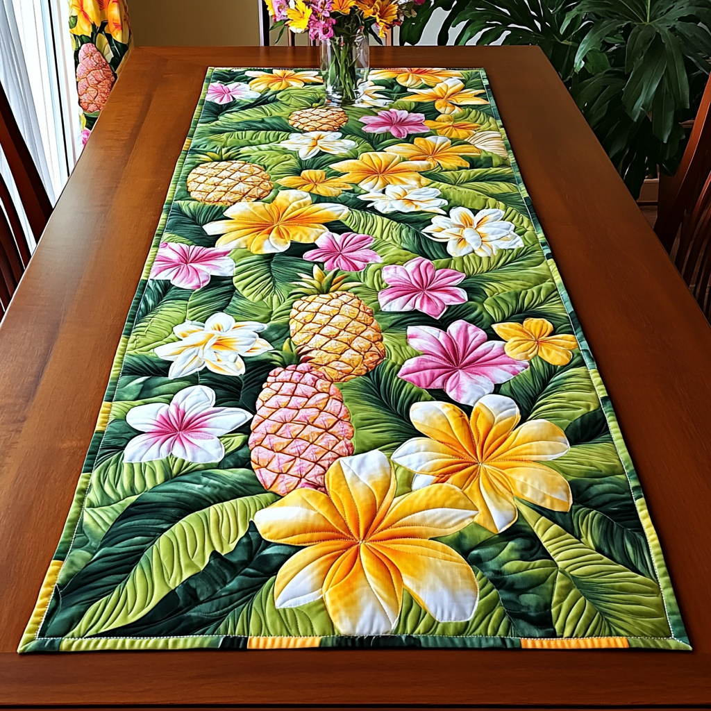Sweet Tropics Quilted Table Runner Tropical Table Runner Diner Table Decorations
