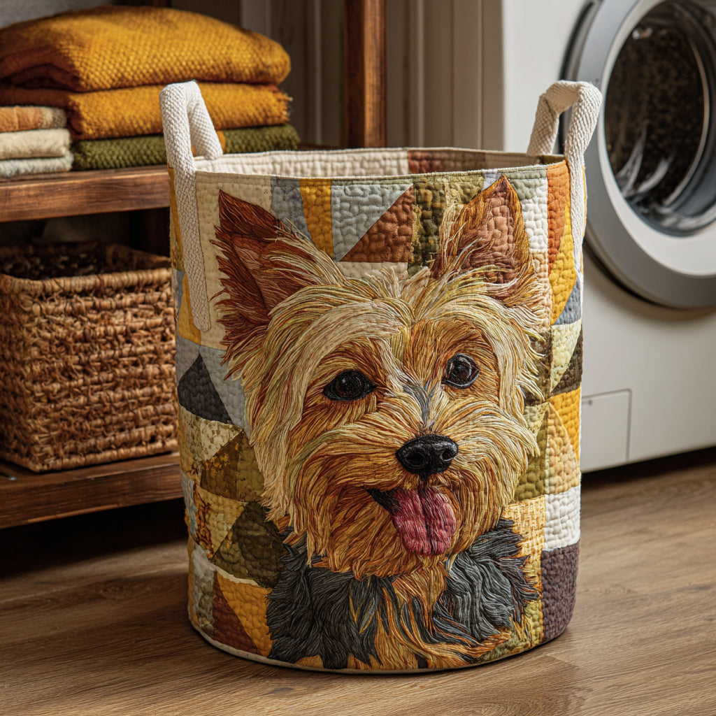 Sweet Yorkshire Quilted Laundry Basket Portable Quilted Hamper for Easy Carrying and Storage