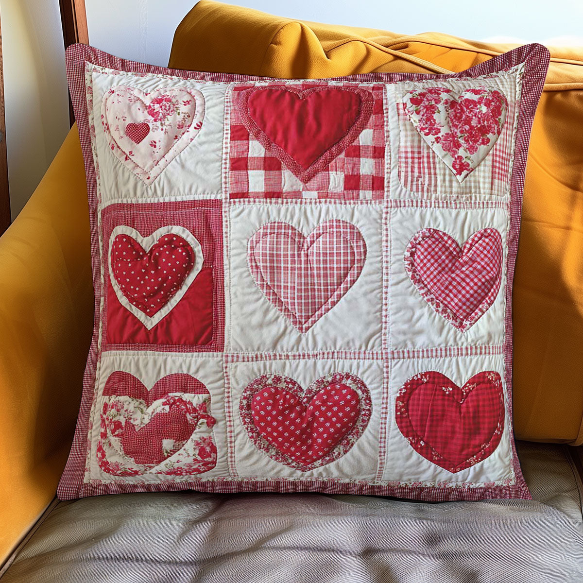 Sweetheart Quilt Pillow Case Elegant Pillow Cover Merch Gift for Stylish Homes
