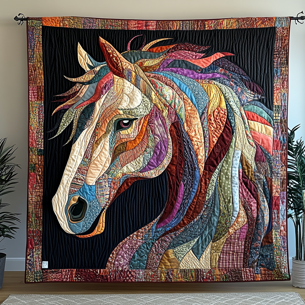 Swift Stallion Quilted Blanket Christmas Bedroom Decor Horse Gifts For Adults
