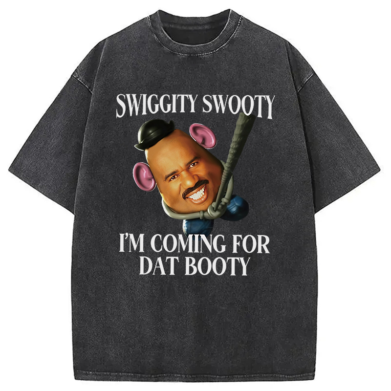 Swiggity Swooty Potatohead Parody Washed T-Shirt Trendy Aesthetic Graphic Apparel Gifts For Her