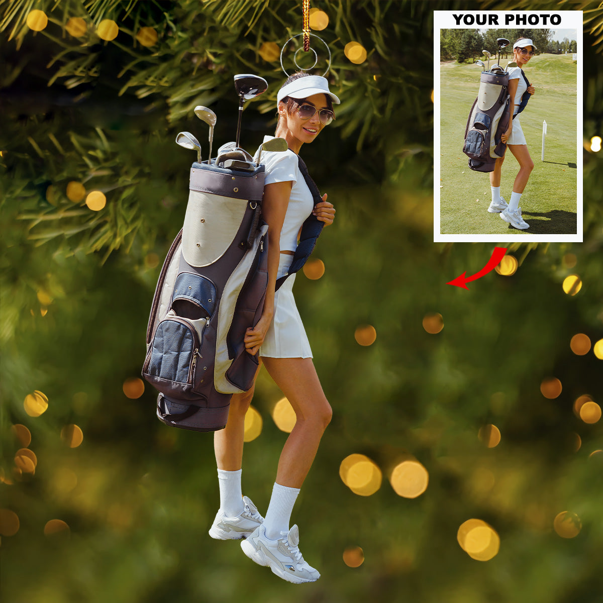 Swing Queen Personalized Photo Mica Ornament Gift For Golf Lovers Family Members